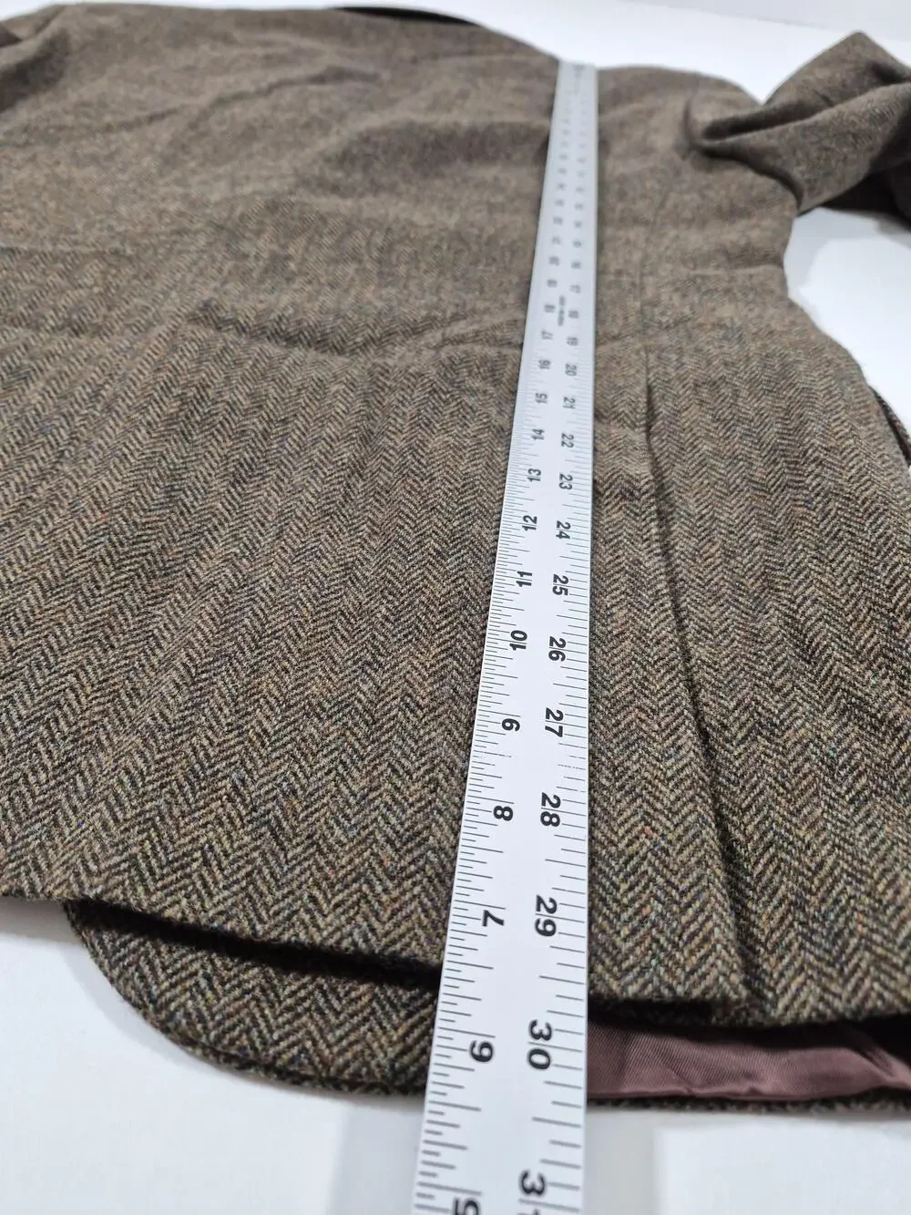 Brooks Brothers Madison Blazer Mens 42R Brown Wool Herringbone Tweed Sport Coat
